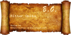 Bitter Opika névjegykártya